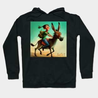 Girl Riding a Donkey Hoodie